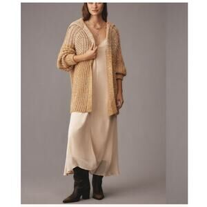 Anthropologie Maeve Oversized Collared Cardigan Knit NWT